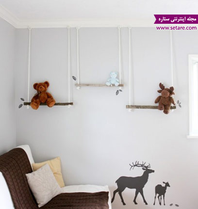 اتاق کودک - دکور - دکوراسیون - قفسه چوبی اتاق کودک - دکور - دکوراسیون - قفسه چوبی