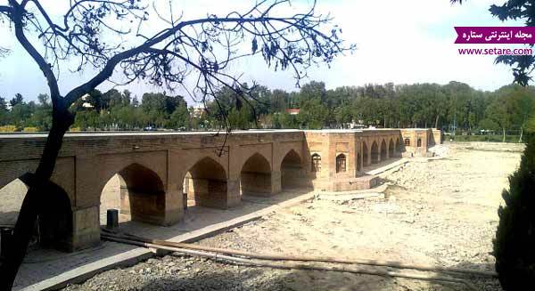 پل‌های تاریخی اصفهان. پل چوبی. پل جویی. عکس پل
