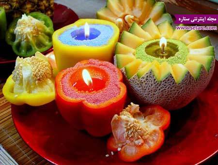 عکس شمع های میوه ای - تزیین شمع میوه ای - شمع سازی
