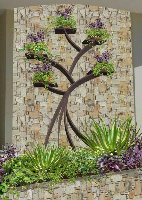 عکس گلدان دیواری مدل طاقچه درختی