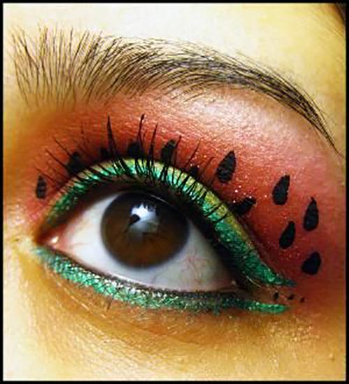 مدل آرایش چشم هندوانه ای برای شب یلدا