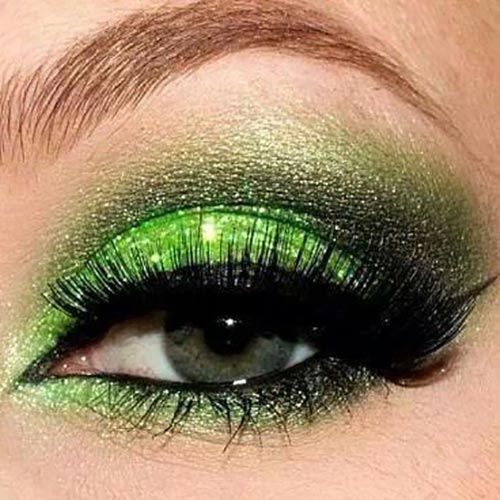 مدل آرایش چشم سبز برای شب یلدا