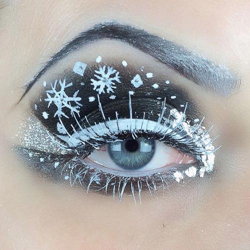مدل آرایش زمستانی چشم برای شب یلدا