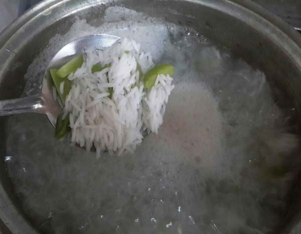 تست برنج برای آبکش کردن