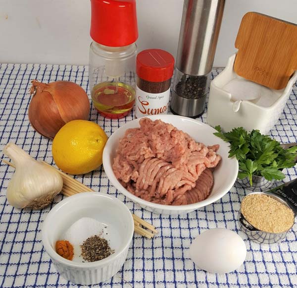 مواد لازم برای تهیه کباب کوبیده تابه ای مرغ 