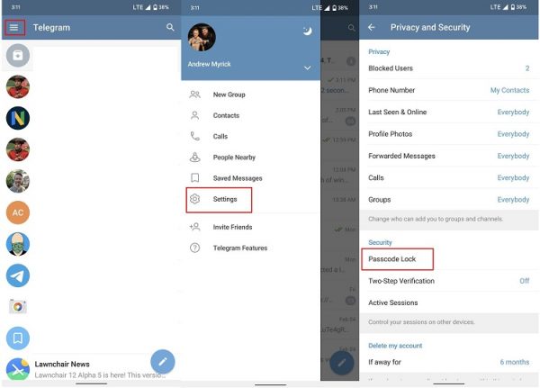 اسکرین شات گرفتن متن در تلگرام
