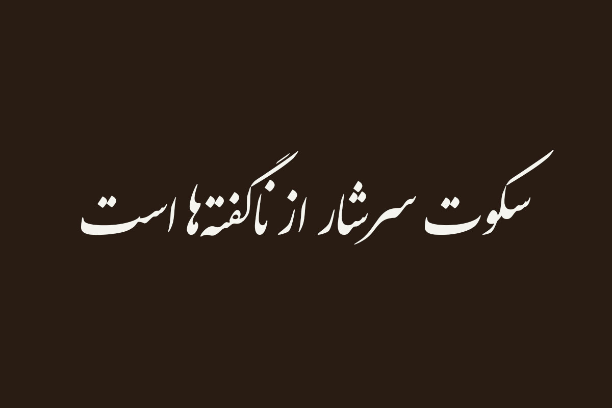سکوت سرشار از ناگفته هاست