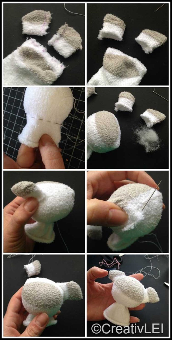 ساخت عروسک با جوراب مدل گوسفند 1