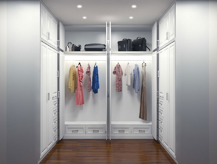 کمد لباس اتاق خواب با نورپردازی