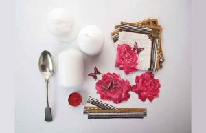 تزیین شمع با دستمال کاغذی