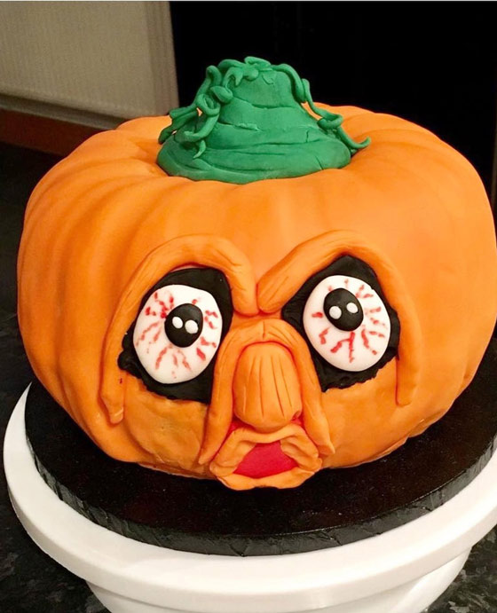 کیک هالووین به شکل کدو