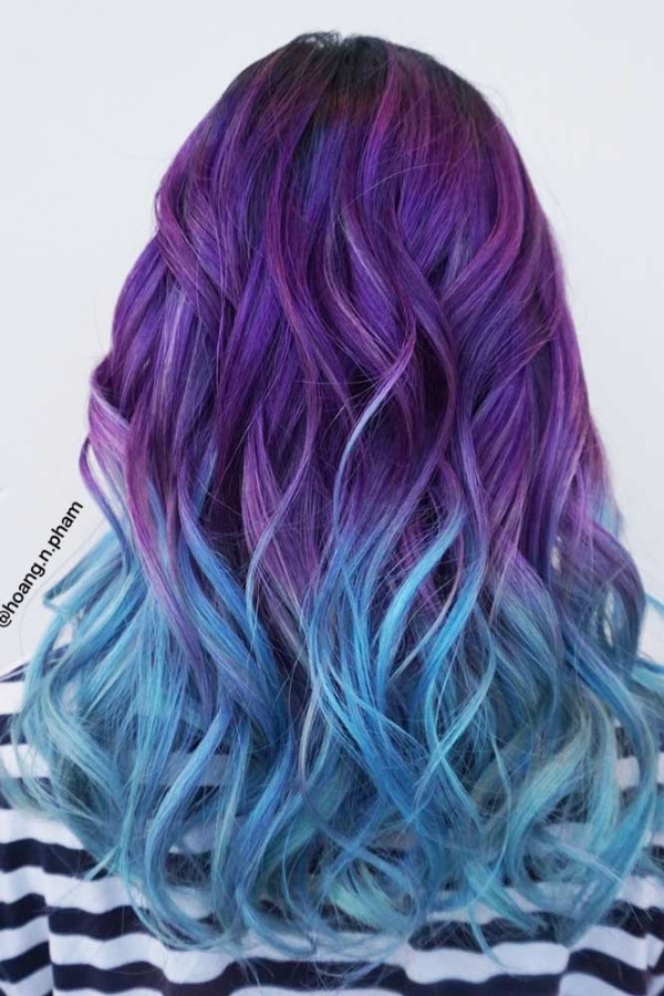 رنگ موی فانتزی بنفش آبی