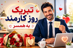 تبریک روز کارمند 1405 به همسر