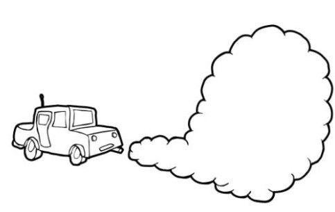 نقاشی هوای آلوده با دود ماشین
