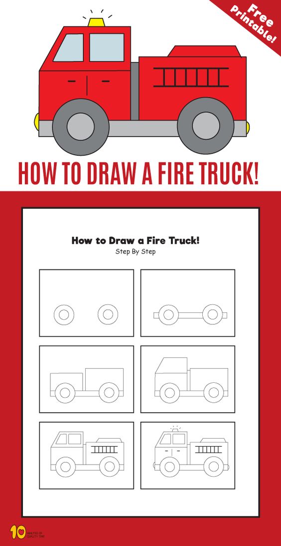 نقاشی ماشین آتش نشانی برای کودکان
