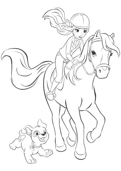 نقاشی اسب فانتزی با دختر سوارکار
