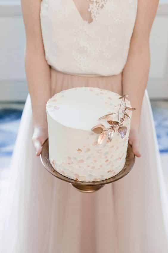 مدل کیک خامه ای عروسی یک طبقه  