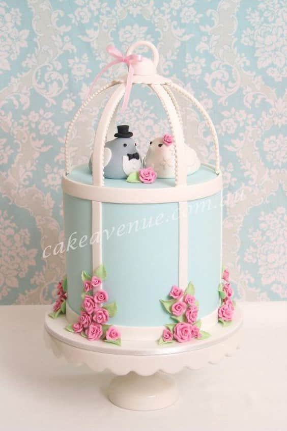 مدل کیک عروسی به شکل قفس پرنده یک طبقه 