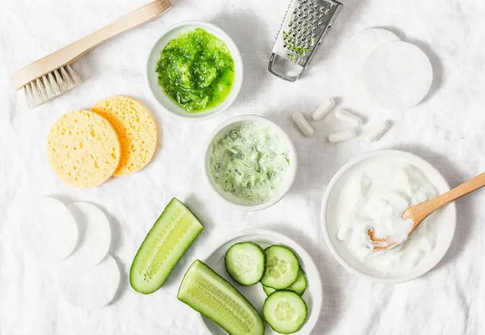 طرز تهیه ماسک خیار با جوش شیرین