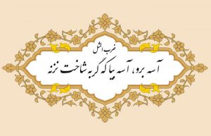 ضرب المثل آسه برو، آسه بیا که گربه شاخت نزنه