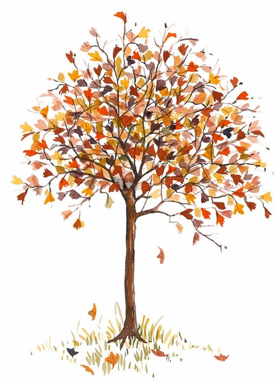 نقاشی پاییزی ساده کودکانه