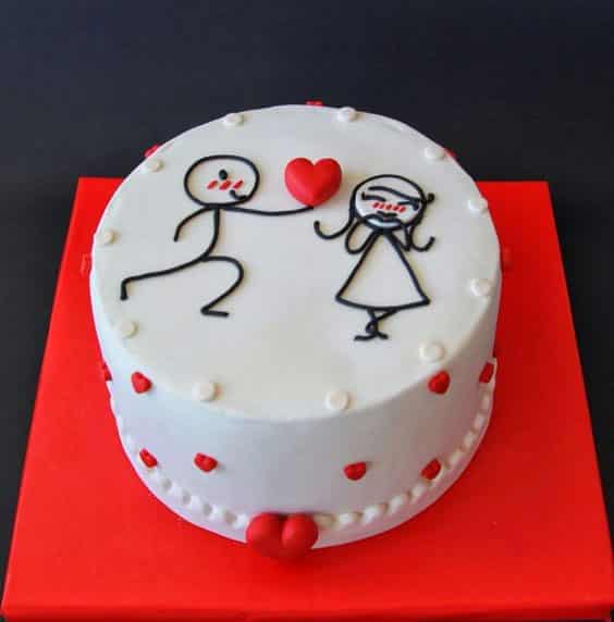 مدل کیک تولد دونفره کارتونی عاشقانه