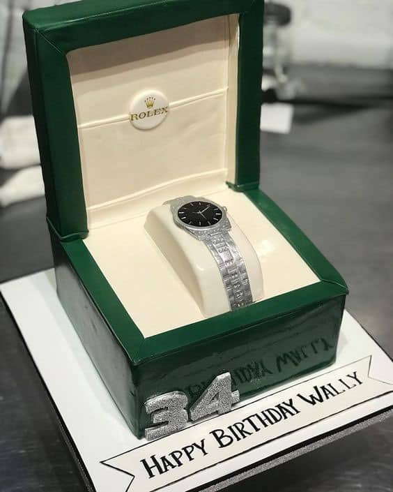 مدل کیک تولد مردانه با تم ساعت رولکس 