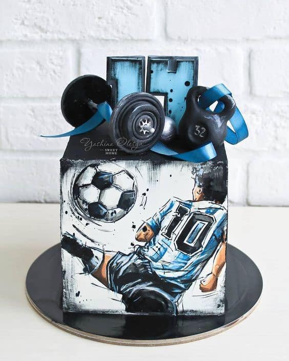 مدل کیک تولد مردانه فوتبالی 