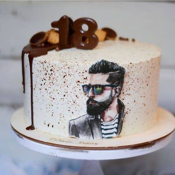 مدل کیک تولد خامه ای مردانه 