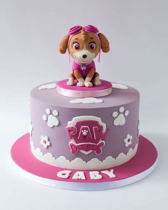 مدل کیک تولد دخترانه با تم سگ های نگهبان  