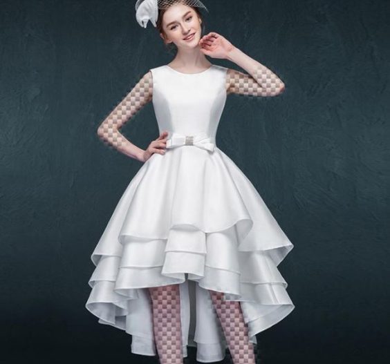 مدل لباس مجلسی از جلو کوتاه ازپشت بلند