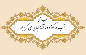 مثل نویسی آب در کوزه و ما تشنه لبان میگردیم