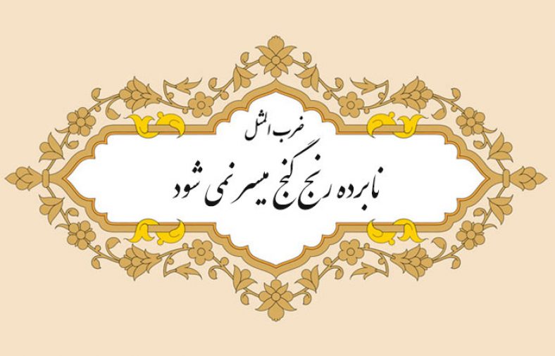 معنی نابرده رنج گنج میسر نمیشود