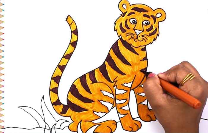 نقاشی ببر برای کودکان