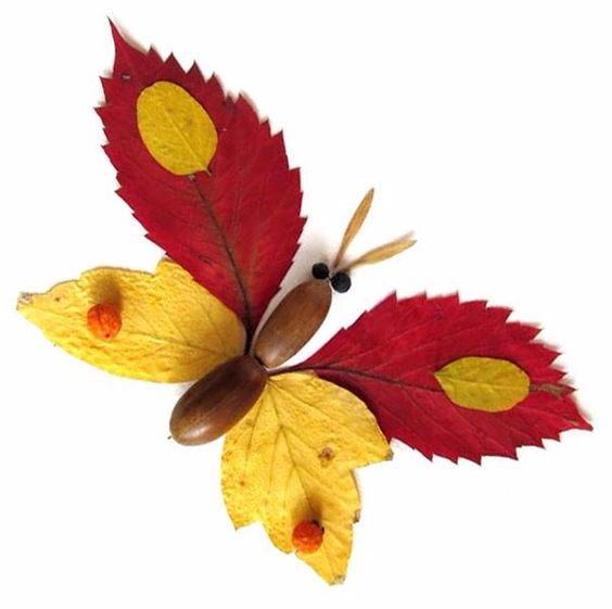 کاردستی کودکانه فصل پاییز به صورت پروانه