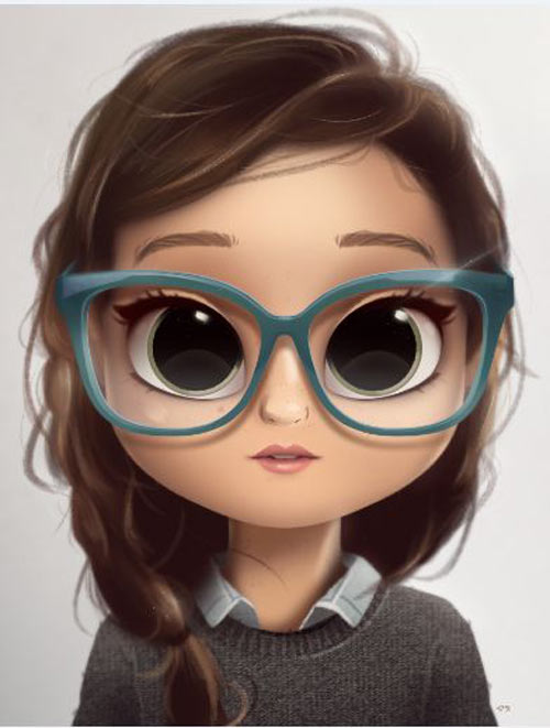 عکس دختر عینکی کارتونی برای پروفایل