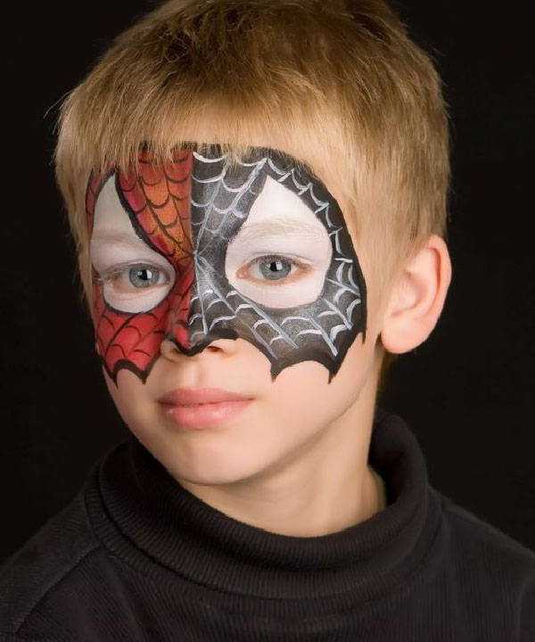 مدل مرد عنکبوتی نقاشی روی صورت پسرانه