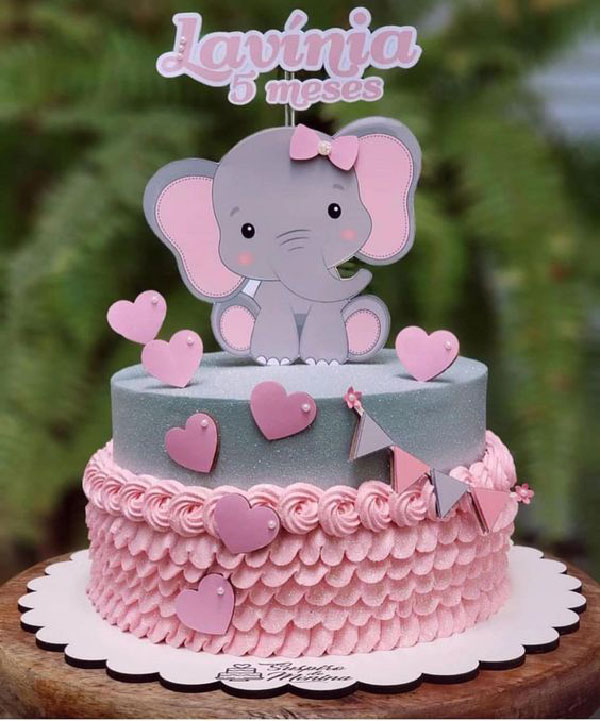 کیک تولد تم فیل کوچولو شیک