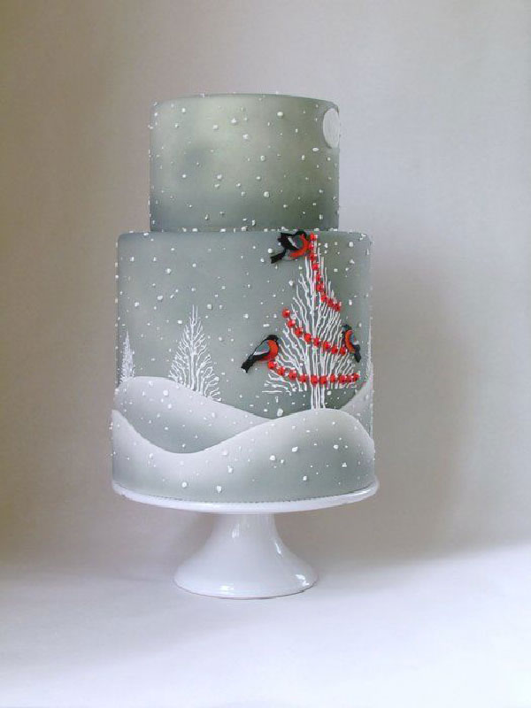 کیک تولد زنانه و مردانه با تم زمستان