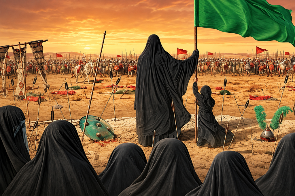 نقاشی حضرت زینب در کربلا برای نوجوانان