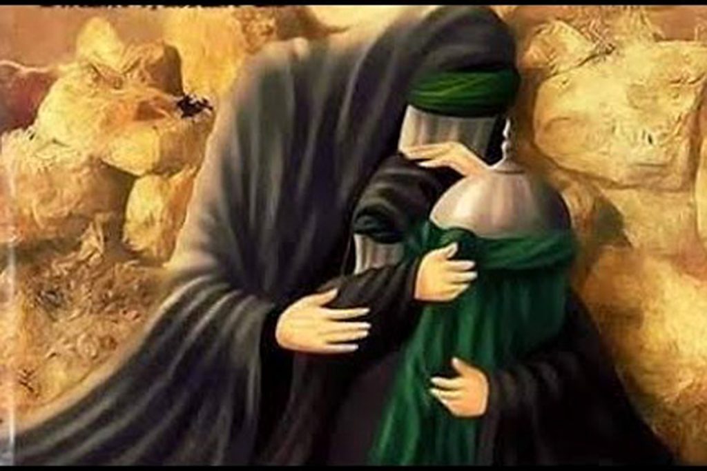 نقاشی غمگین حضرت زینب (س)