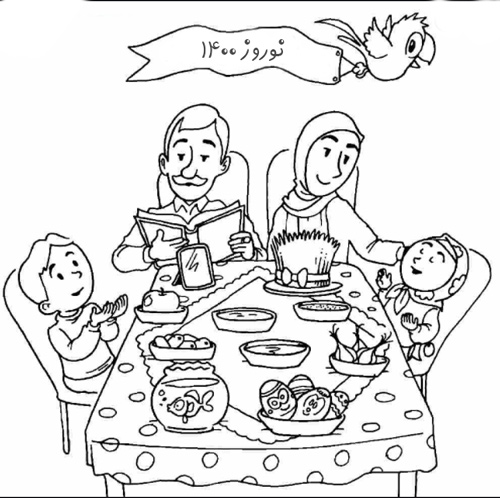 نقاشی سفره هفت سین عید ۱۴۰۰
