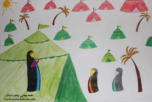 نقاشی حضرت زینب برای رنگ آمیزی نوجوانان