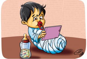 نقاشی اعتیاد به فضای مجازی