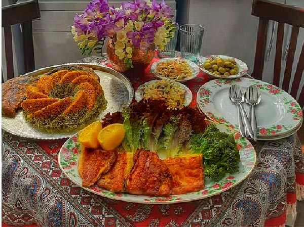 دیزابن شیک سبزی پلو با ماهی 