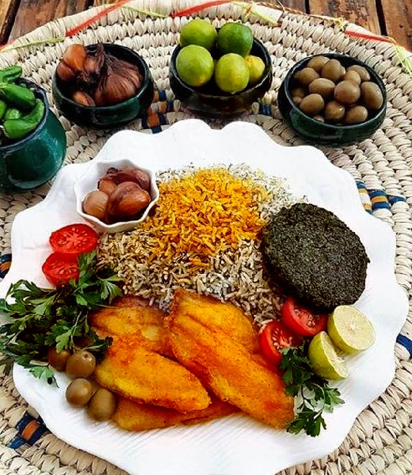 دیزاین سبزی پلو با ماهی تیلاپیلا