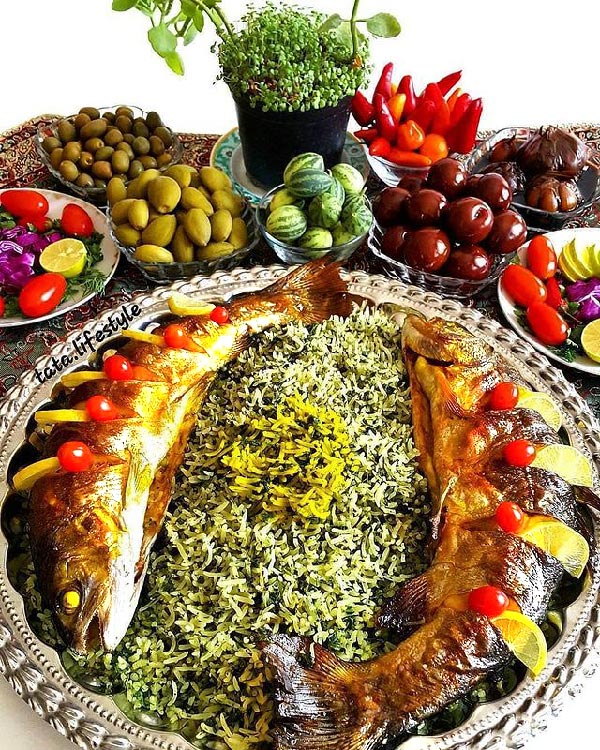 دیزابن دیس سبزی پلو با ماهی شکم پر