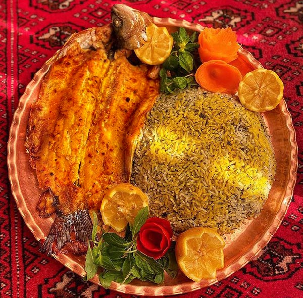 عکس تزیین سبزی پلو با ماهی شب عید