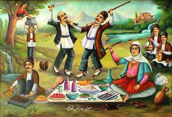 نقاشي سيزده بدر قدیمی