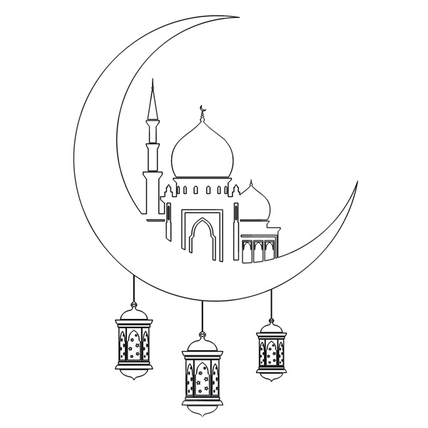 نقاشی ساده ماه رمضان